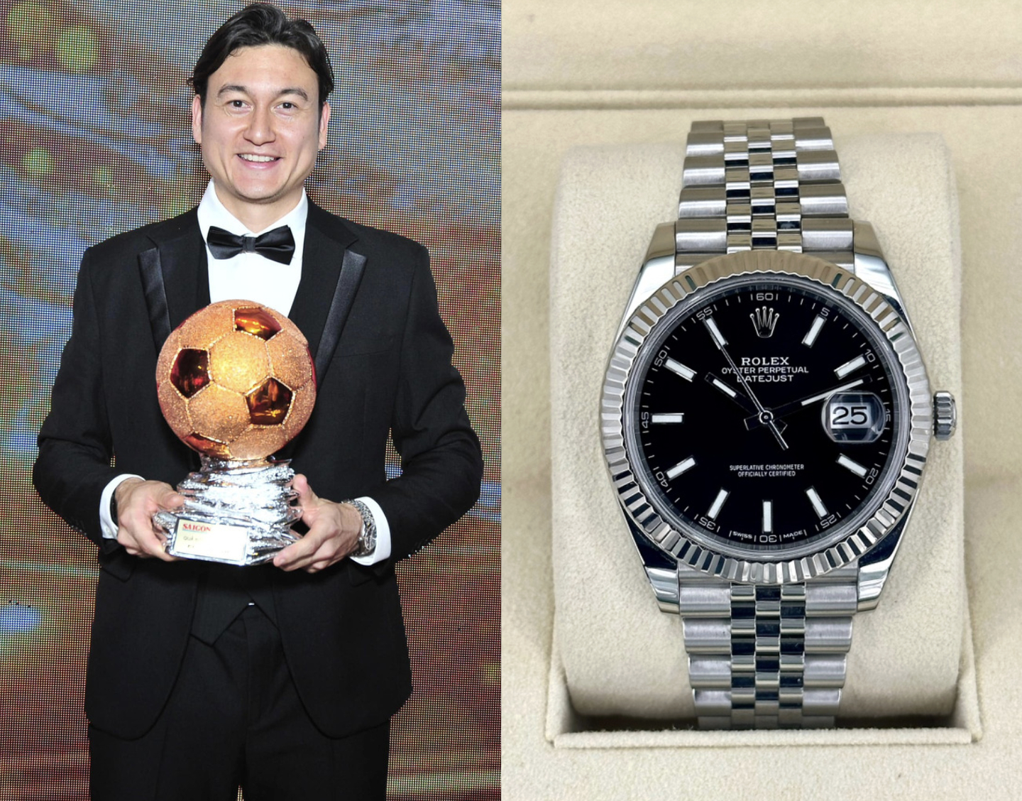 Sự lịch lãm của Đặng Văn Lâm không thể phù hợp hơn với Rolex Datejust.