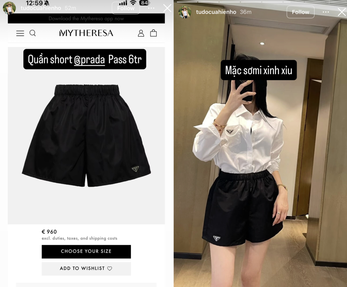 Quần Prada Re-Nylon triangle-logo shorts ở thị trường thứ cấp quốc tế đang có giá dao động từ 29-33 triệu đồng.