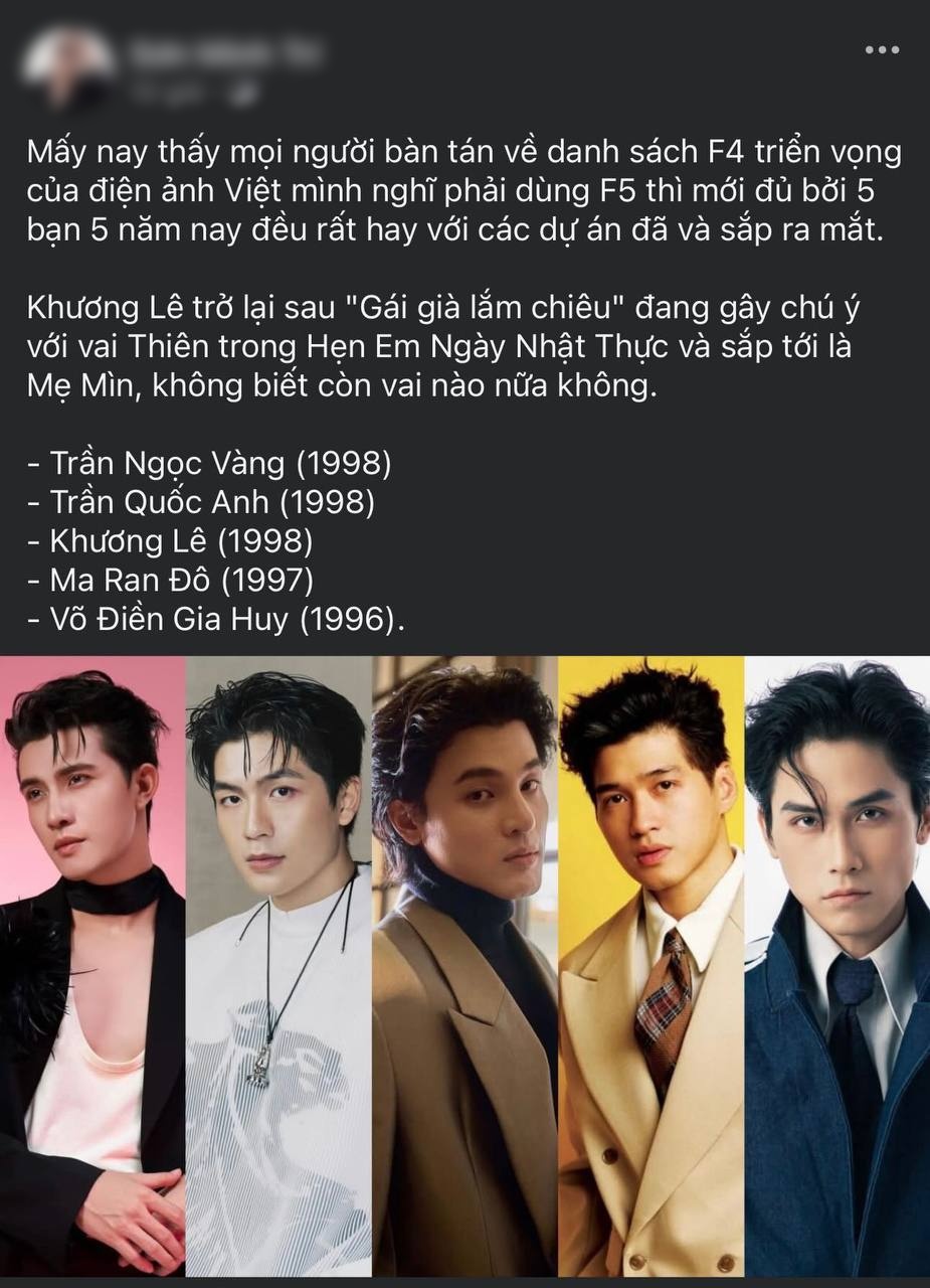 Bài đăng đang được chú ý vì đề cập đến Khương Lê và khái niệm F5