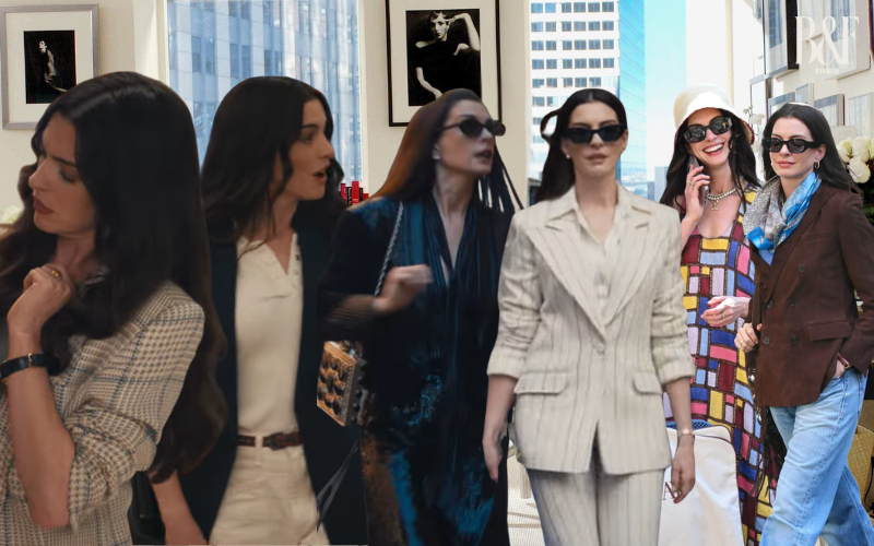 Một số outfit của Andy Sachs (Anne Hathaway) xuất hiện trên trailer phim. Ảnh: The Devil Wears Prada 2.