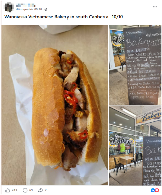 Anh chàng này chấm 10/10 cho tiệm bánh mì ở Úc.

