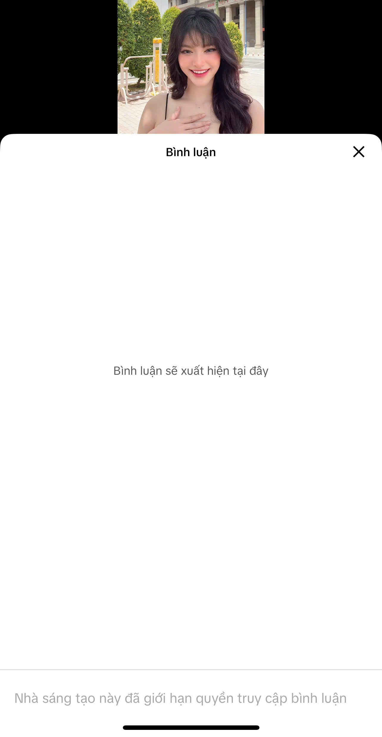 Lona Kiều Loan hiện đang bật giới hạn quyền truy cập bình luận ở TikTok cá nhân. Ảnh: Chụp màn hình 