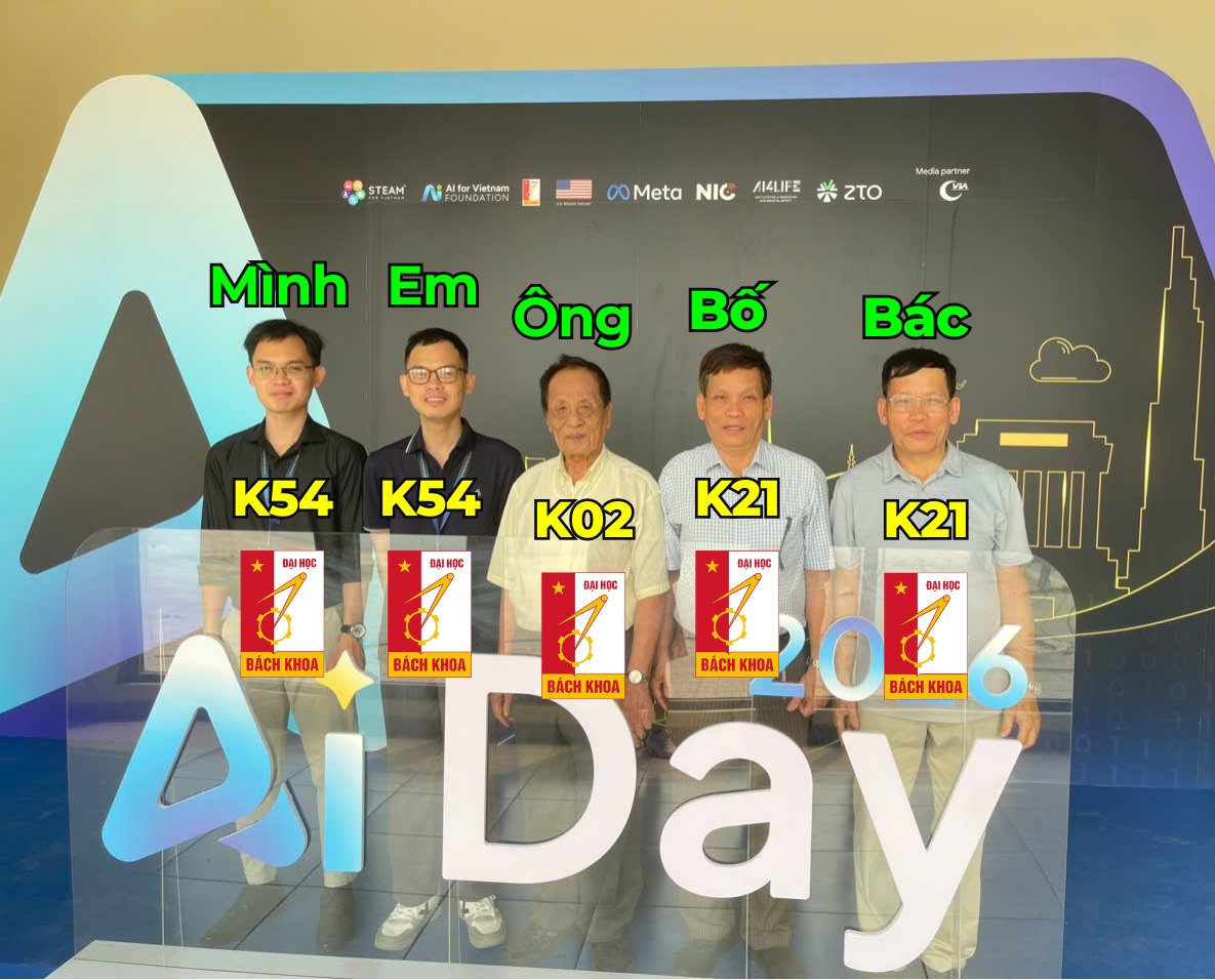 Bức ảnh với chủ đề “Nhà tôi 3 đời học Bách khoa” của anh Nguyễn Hùng Việt (ngoài cùng bên phải)