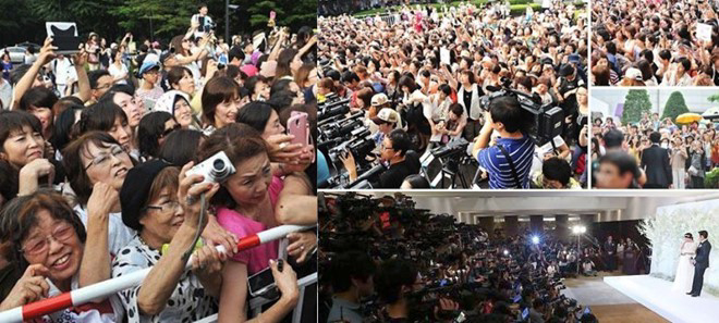 Hôn lễ của Lee Min Jung - Lee Byung Hun thu hút được sự quan tâm từ truyền thông khắp châu Á. Ảnh: X