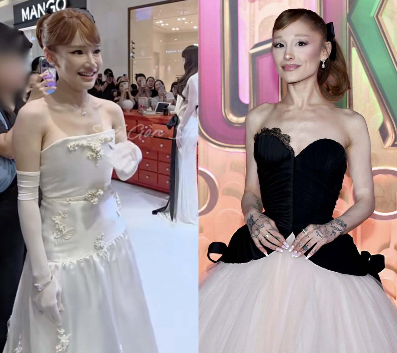  Lựa chọn layout của Nhã Phương vô tình khiến dân mạng liên tưởng đến Ariana Grande (Ảnh TikTok, IGNV).