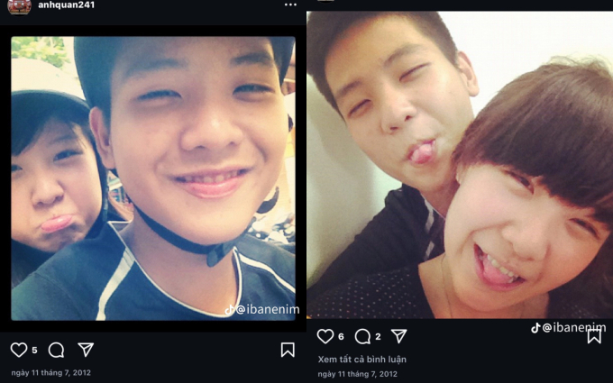 Quân A.P và Lê Khanh quen nhau từ thời còn ngồi trên ghế nhà trường. Ảnh: Tổng hợp