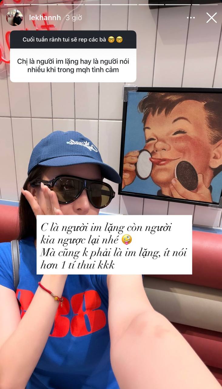   Lê Khanh hiếm hoi chia sẻ về chuyện tình cảm trên mạng xã hội. Ảnh: IGNV  