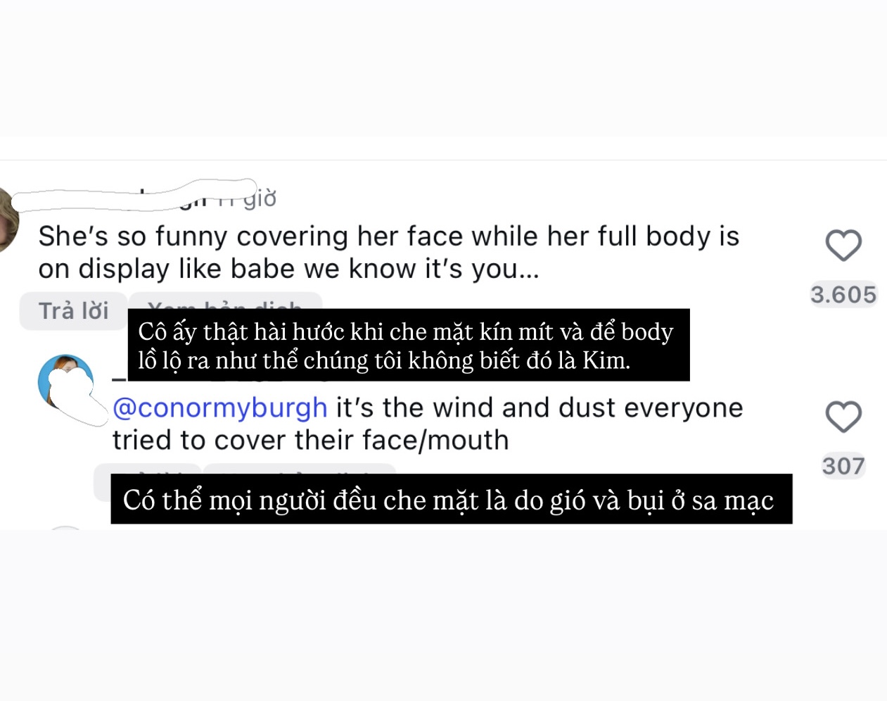 Điểm đặc biệt mà nhiều netizen tranh cãi về outfit của ngôi sao sinh năm 1980 này chính là việc cô dùng khăn che mặt kín mít nhưng ai cũng dễ dàng nhận ra đó chính là Kim qua hình thể nóng bỏng cùng cách ăn mặc phô trương vòng 1 đặc trưng của mình.