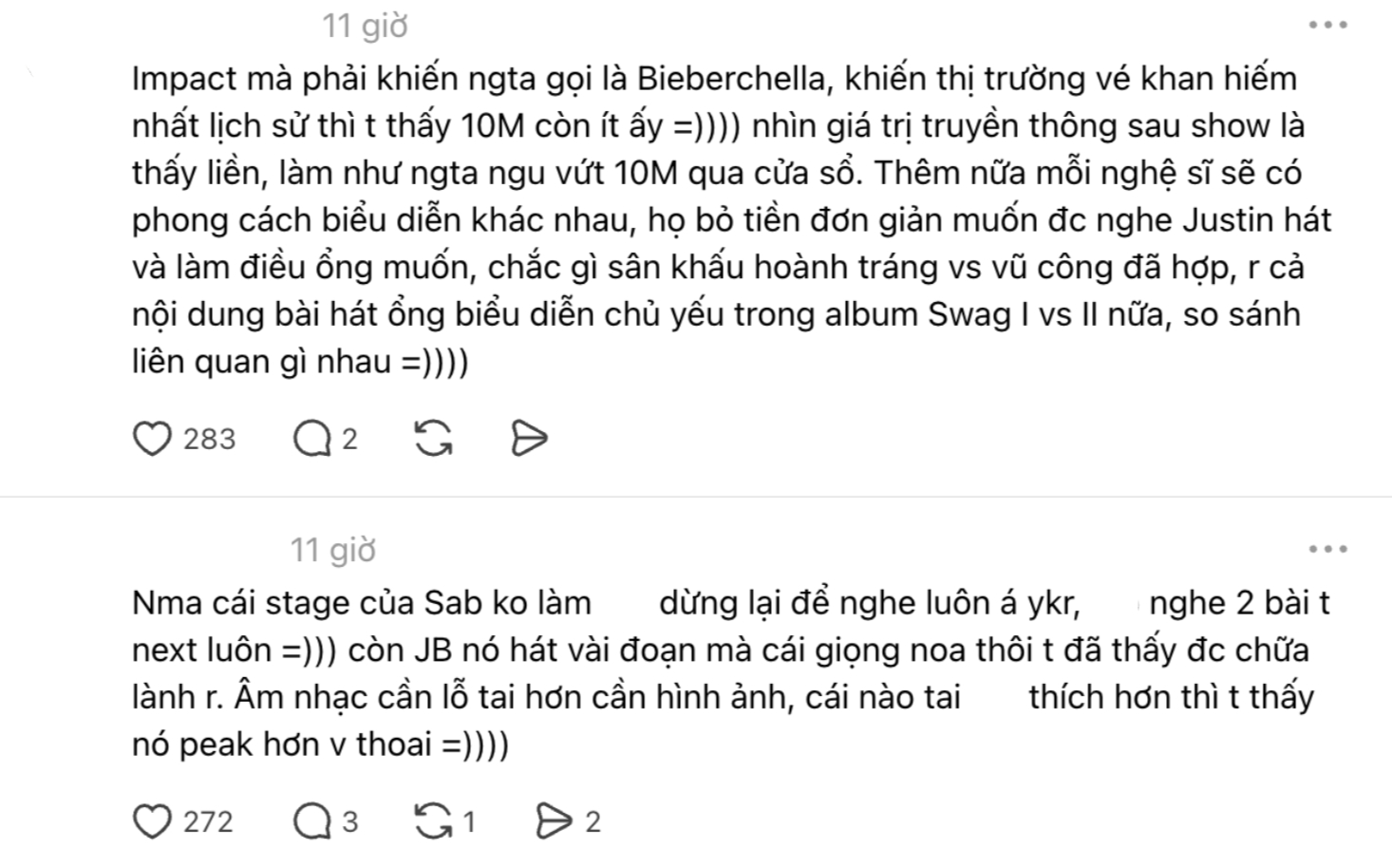 Tranh cãi căng nhất Coachella hiện tại: Justin Bieber ngồi hát karaoke bỏ túi 263 tỷ, nghệ sĩ nữ phải cố gắng đến mức nào?