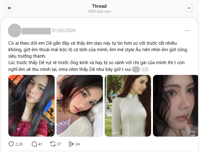 Các bài đăng thảo luận về nhan sắc của Hạt Dẻ gần đây (Ảnh chụp màn hình)