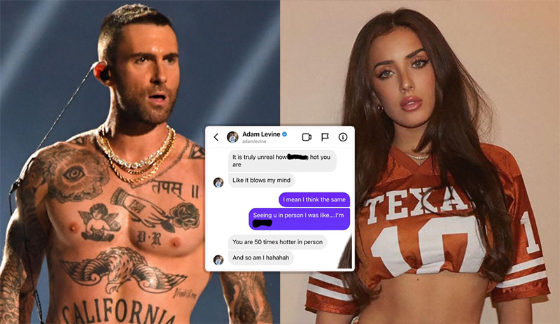 Adam Levine lén lút nhắn tin 