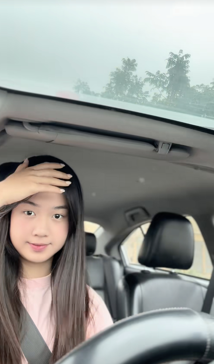 Cô bạn hiện còn đang học lái ô tô