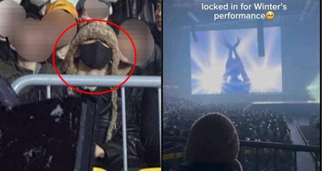 Jungkook dành thời gian nghỉ phép quân ngũ đi xem concert của aespa, được cho là tới ủng hộ tinh thần cho Winter. Ảnh: Koreaboo