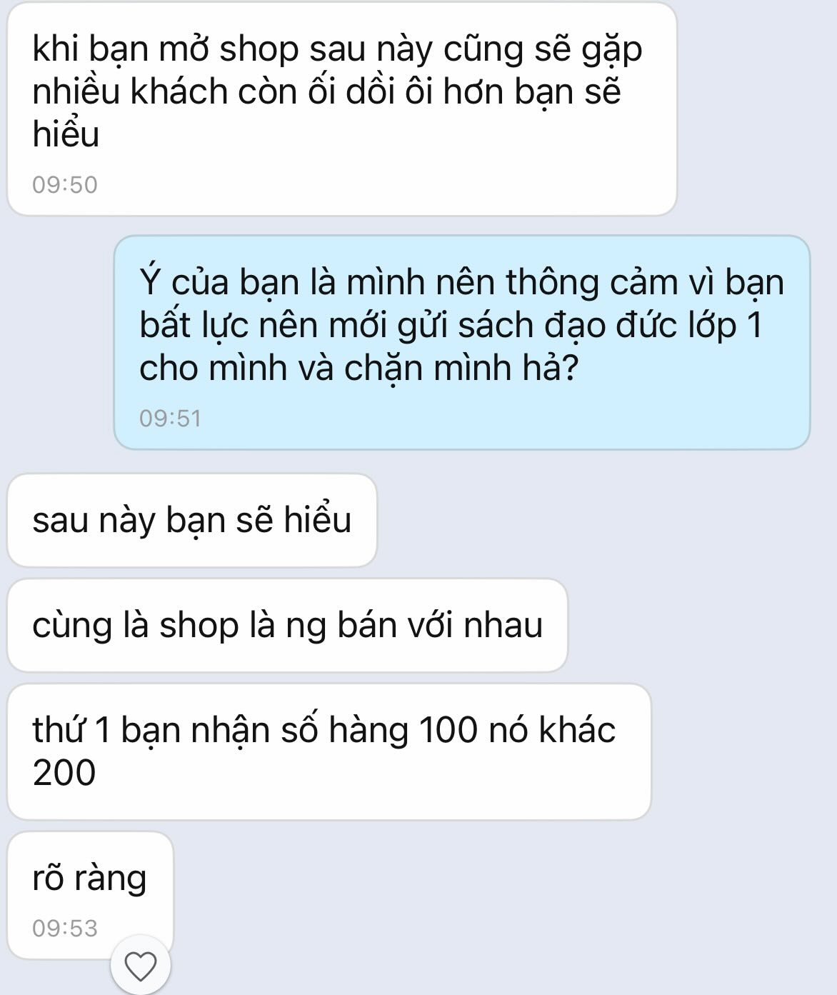 Cách phản hồi của shop khiến 