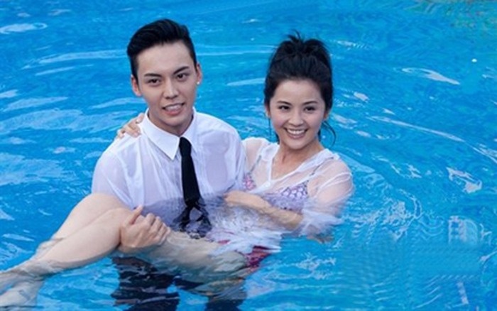 Cuộc tình của cô và tài tử Trần Vỹ Đình cũng giữa đường đứt gánh sau 5 năm bên nhau. Ảnh: Sohu. 