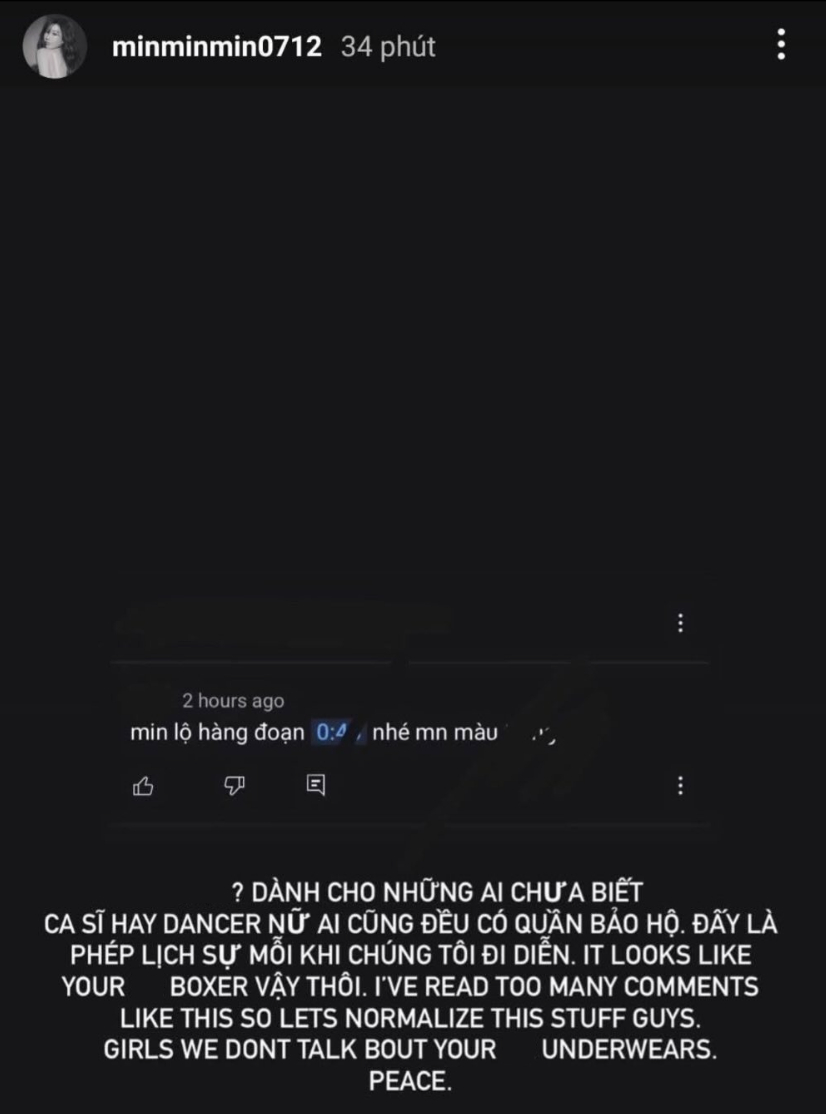 Story cùng những lời lẽ đanh thép của nữ ca sĩ đang nhận được sự chú ý và ủng hộ của số đông.