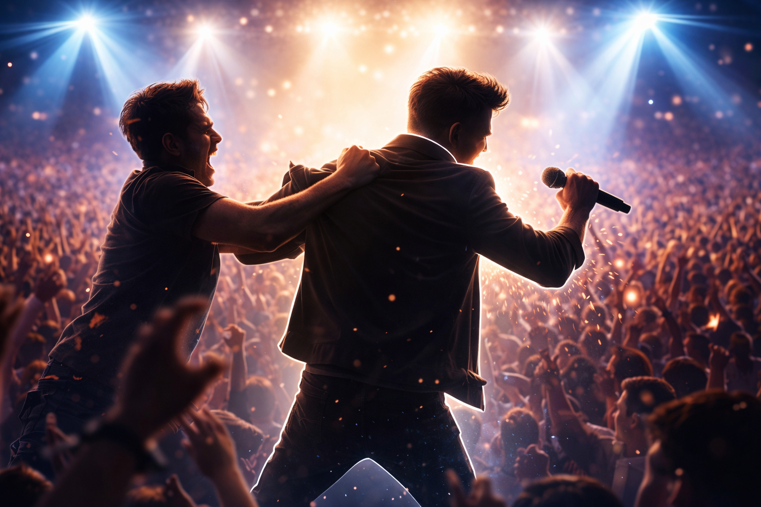 Nam ca sĩ bị thương sau khi trình diễn sân khấu hàng nghìn khán giả (Ảnh minh hoạ)