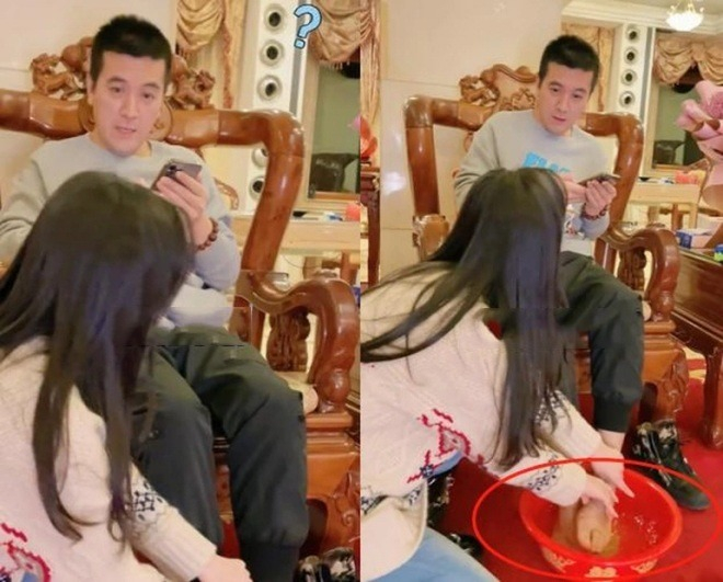 Cuộc sống hôn nhân của Huỳnh Thánh Y và chồng đại gia không bình đẳng và ngọt ngào như công chúng vẫn tưởng. Nữ diễn viên từng gây sốc với hình ảnh quỳ gối rửa chân cho chồng đại gia. Ảnh: HK01.