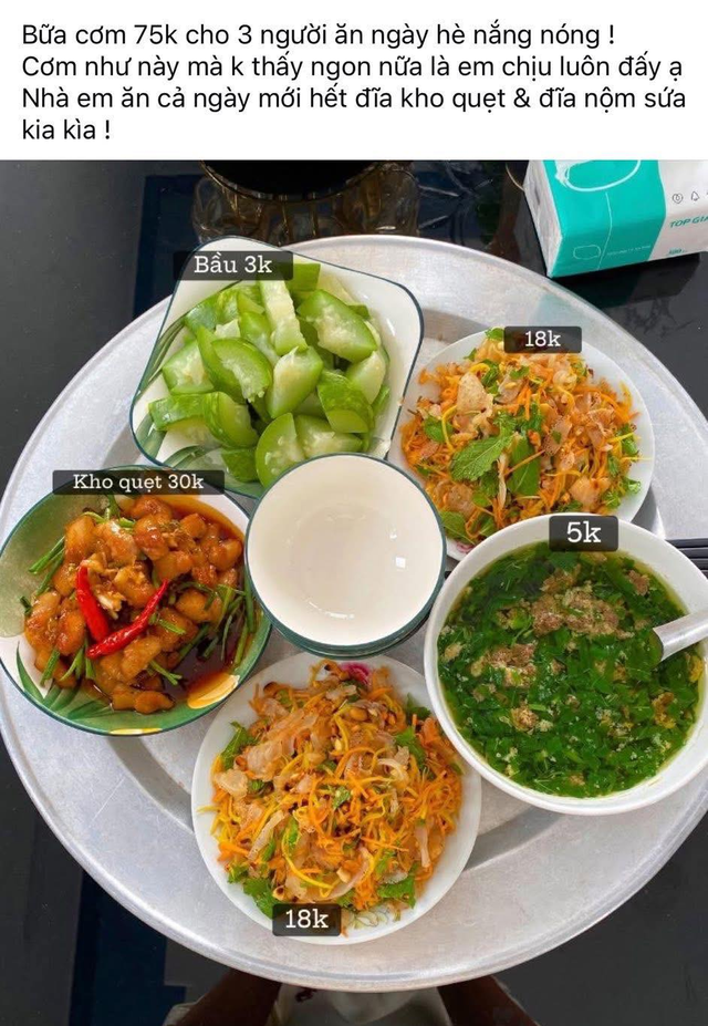 Mâm cơm 75k từng thu hút nhiều bàn luận trên MXH