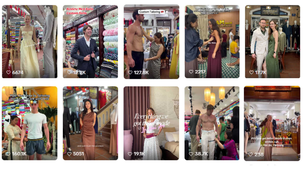 Rất nhiều du khách đặc biệt là khách nước ngoài cảm thấy thích thú với dịch vụ may đo thủ công của các 