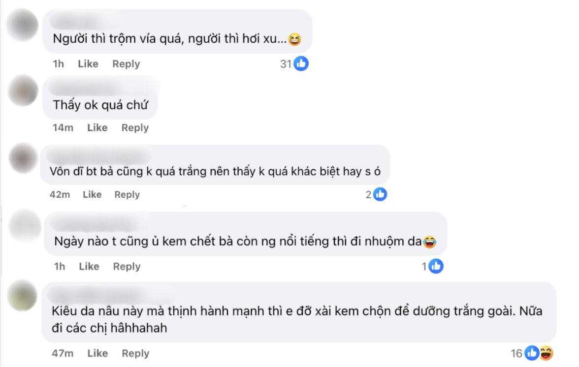 Dân tình cho góc nhìn mới: khi dòng chảy xu hướng dịch chuyển sang mốt da nâu, có rất nhiều người cảm thấy bớt áp lực vì mãi tìm kiếm làn da trắng.