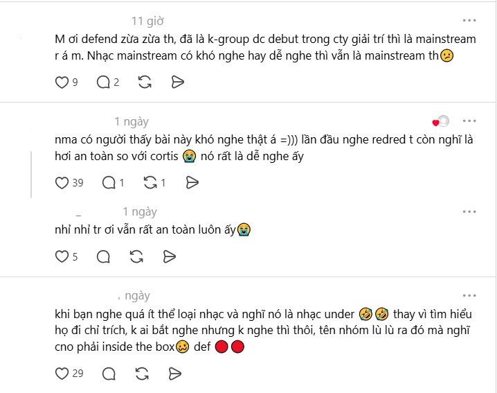 Nhiều người hâm mộ cho rằng đây là màu sắc âm nhạc làm nên thương hiệu của CORTIS, không đi theo thị trường (Ảnh cap màn hình)