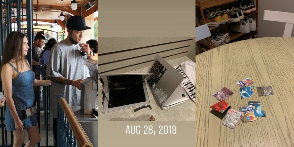 Tưởng Kình Phu đập vỡ laptop, bẻ thẻ tín dụng để ngăn chặn bạn gái mới Julieta liên hệ ra ngoài. Ảnh: Sohu. 