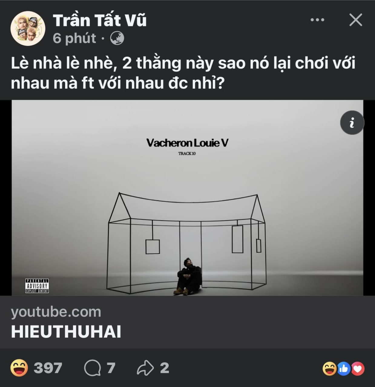 Phản ứng hài hước của BigDaddy (Ảnh cap màn hình)