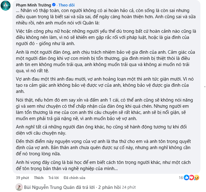 Bình luận của nam bác sĩ