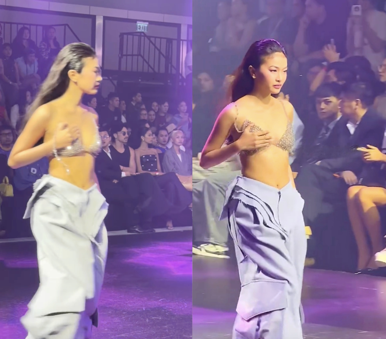 Sự cố hy hữu: Mẫu nữ đứt dây áo chỉ 5 giây khi vừa ló mặt và màn xử lý khiến chục triệu người vỗ tay