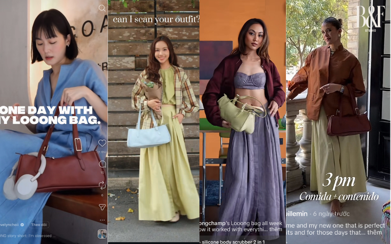  Các influencers từ Âu sang Á đang nhiệt tình lăng xê mẫu túi này. Ảnh: Tổng hợp