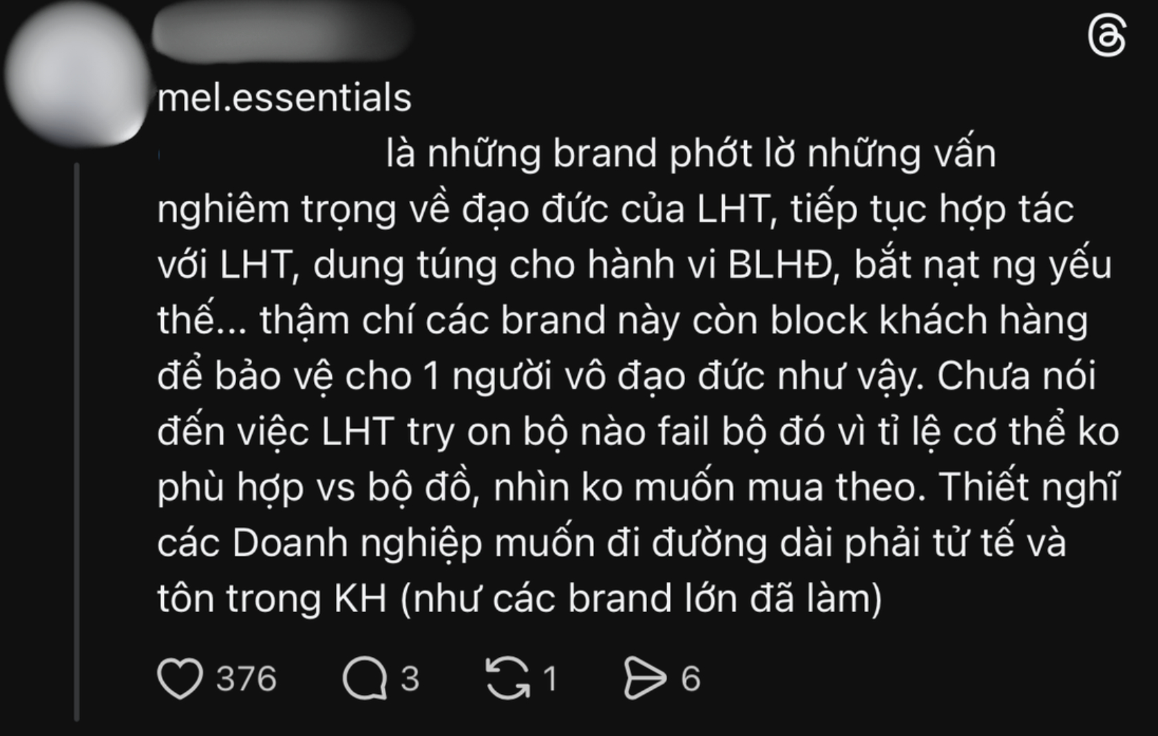 Nhiều quan điểm cáo buộc nghiêm trọng các thương hiệu có liên quan đến KOL Lê Hà Trúc dù chưa biết rõ thực hư  (Ảnh chụp màn hình).