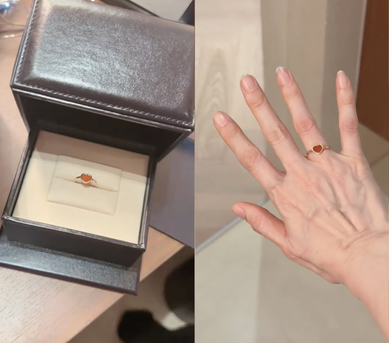 Thiết kế My Happy Hearts với mặt đá Mã não đỏ trên tay Hari Won.