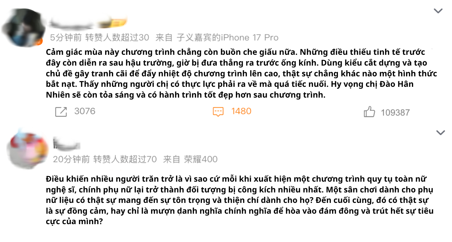 Chương trình còn bị tố cắt ghép ác ý, đi ngược lại thông điệp tôn vinh phụ nữ 