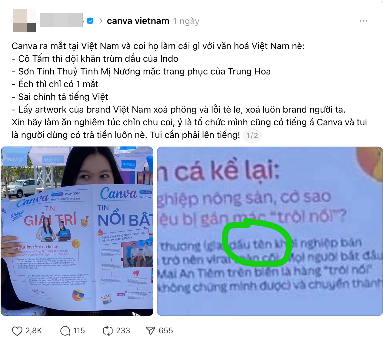 Tại sự kiện, những ấn phẩm được phát cũng có nhiều lỗi sai chính tả