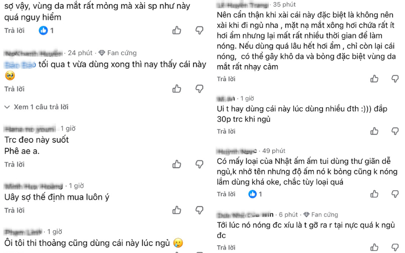 Netizen hoang mang về độ an toàn của mặt nạ xông hơi mắt.