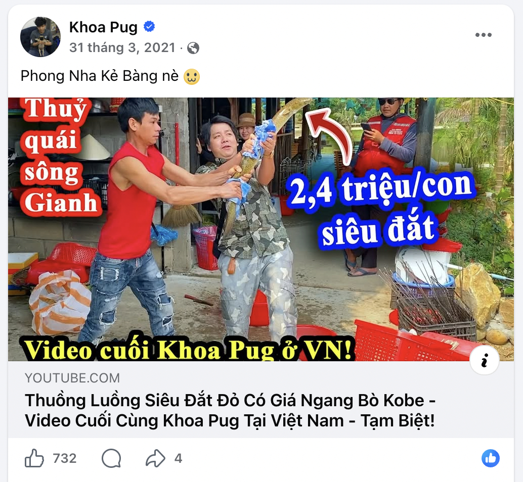 Thực tế, Khoa Pug đã đăng bài trước đó từ 5 năm trước (Ảnh chụp màn hình)