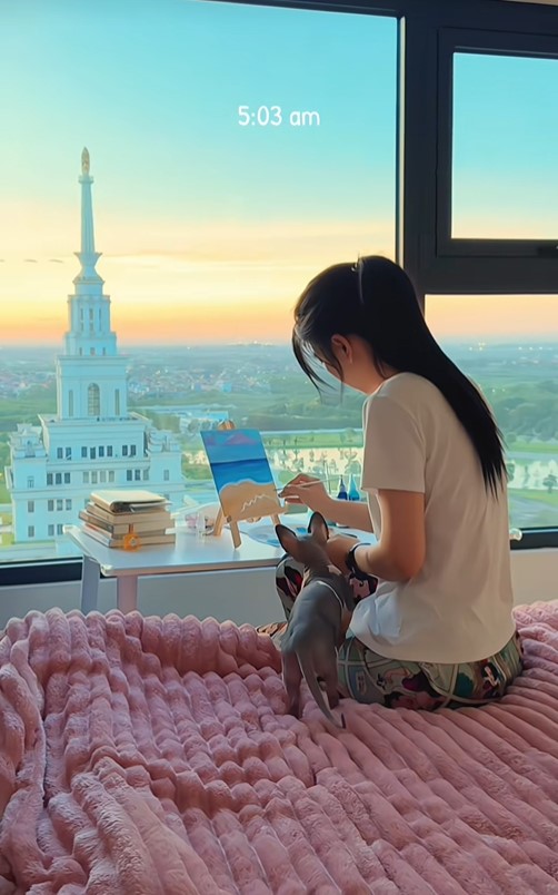 Góc view nhà nhìn từ phòng ngủ xịn cỡ này.