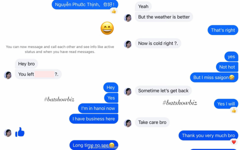 Noo Phước Thịnh và chàng trai người Trung Quốc lộ những tin nhắn riêng tư nhưng nội dung là thăm hỏi, chia sẻ xả giao (Nguồn: @batshowbiz)