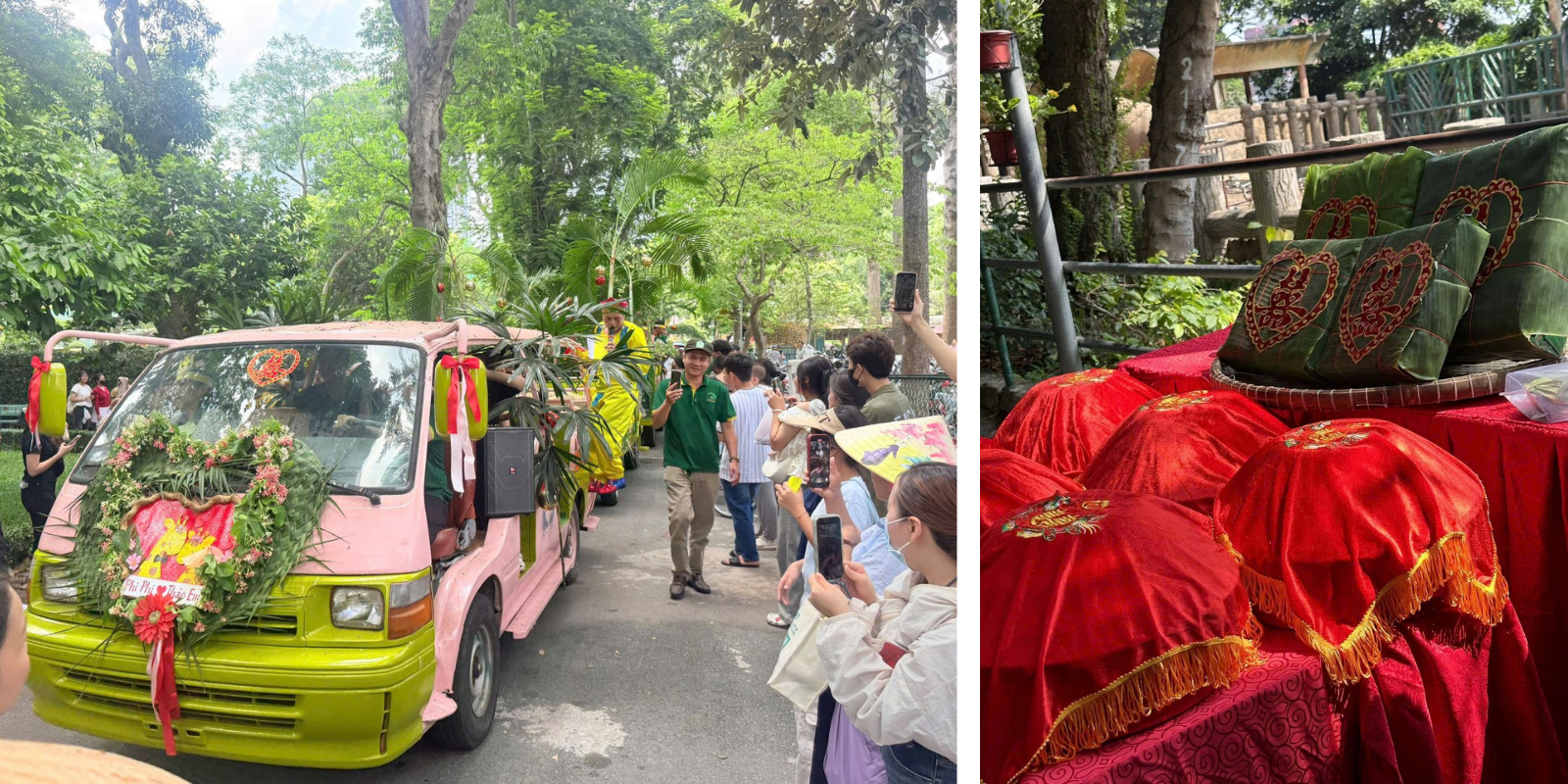 ĐỘC LẠ NGÀY LỄ: Biển người đổ bộ Thảo Cầm Viên từ sớm chỉ để... dự đám cưới hươu cao cổ!
