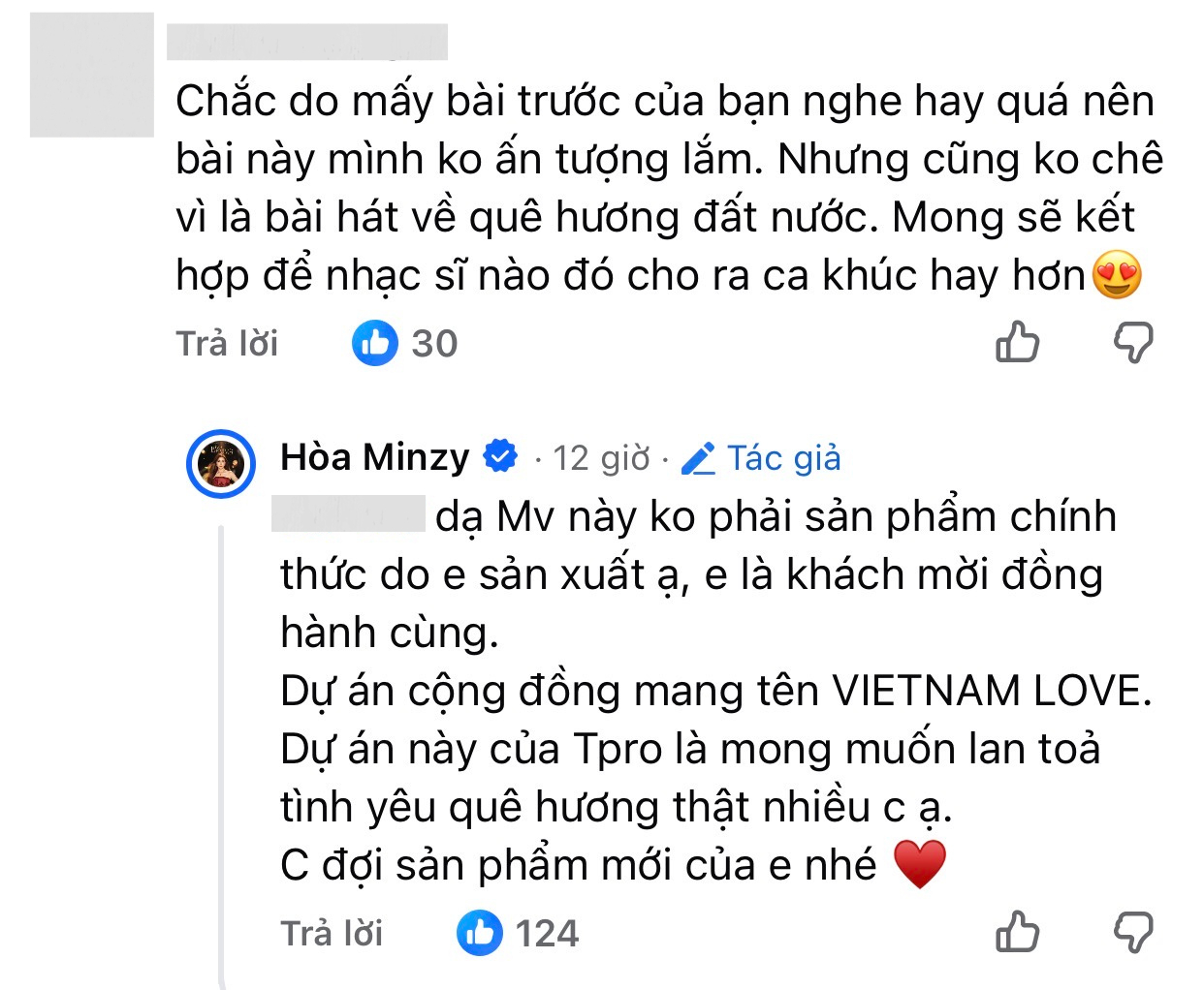 Hoà Minzy phản hồi góp ý của khán giả về ca khúc mới