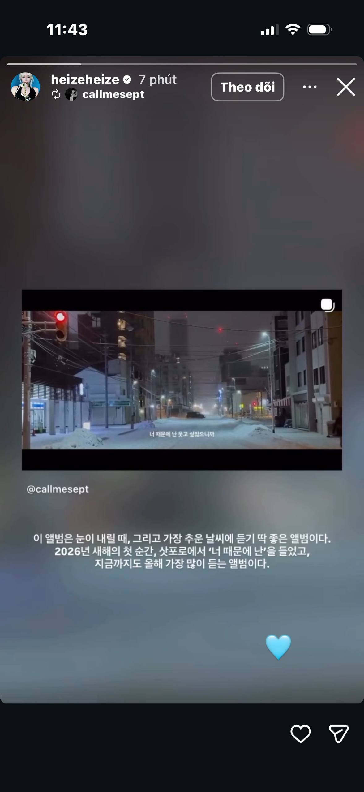 Heize reup story của fan Việt gây chú ý