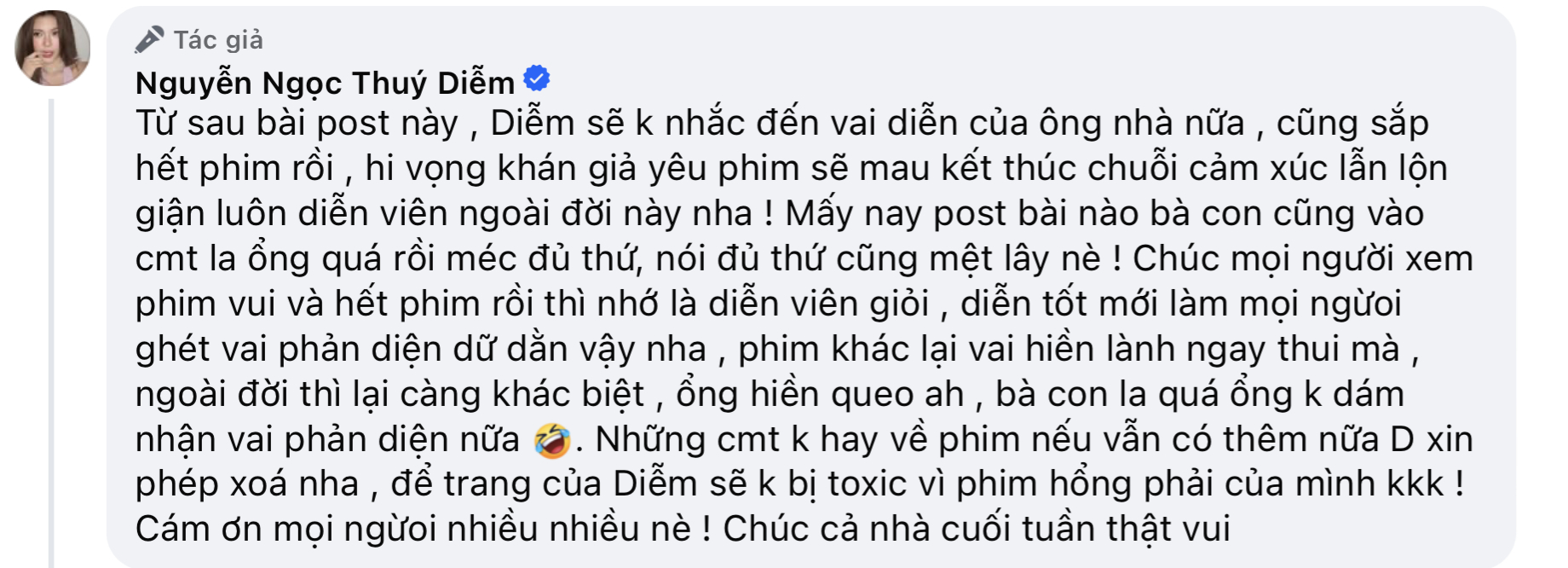Thuý Diễm lên tiếng bảo vệ chồng, thừa nhận mệt lây vì những bình luận tiêu cực 