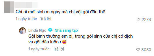 Nữ TikToker lên tiếng về việc gội đầu sau sinh 
