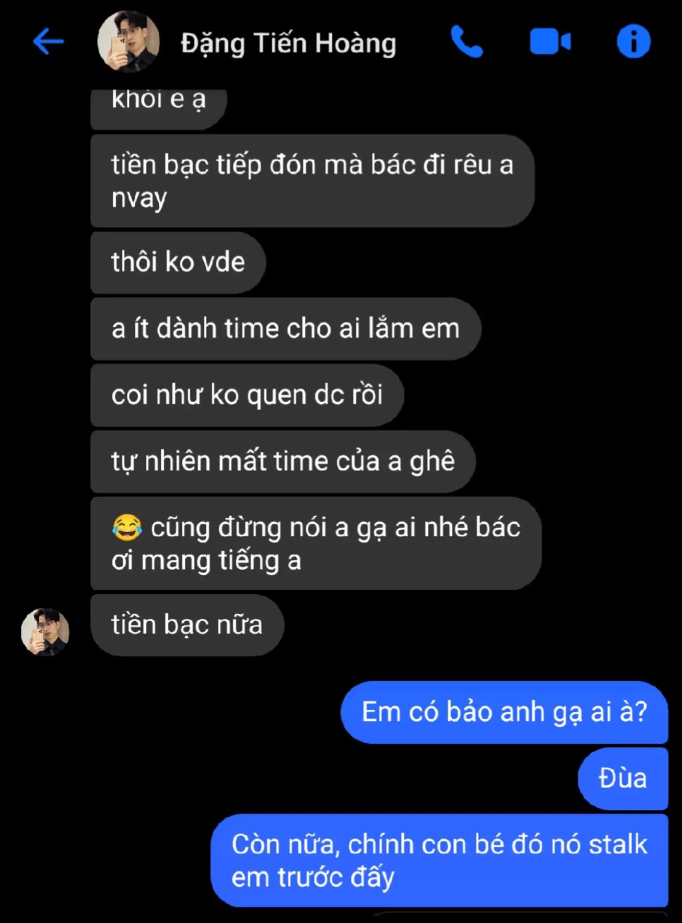 Một đoạn tin nhắn được cho là của ViruSs và S. do S. đăng tải