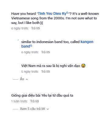 Dân mạng Việt Nam nhận ra sự tương đồng giữa gia điệu hai ca khúc