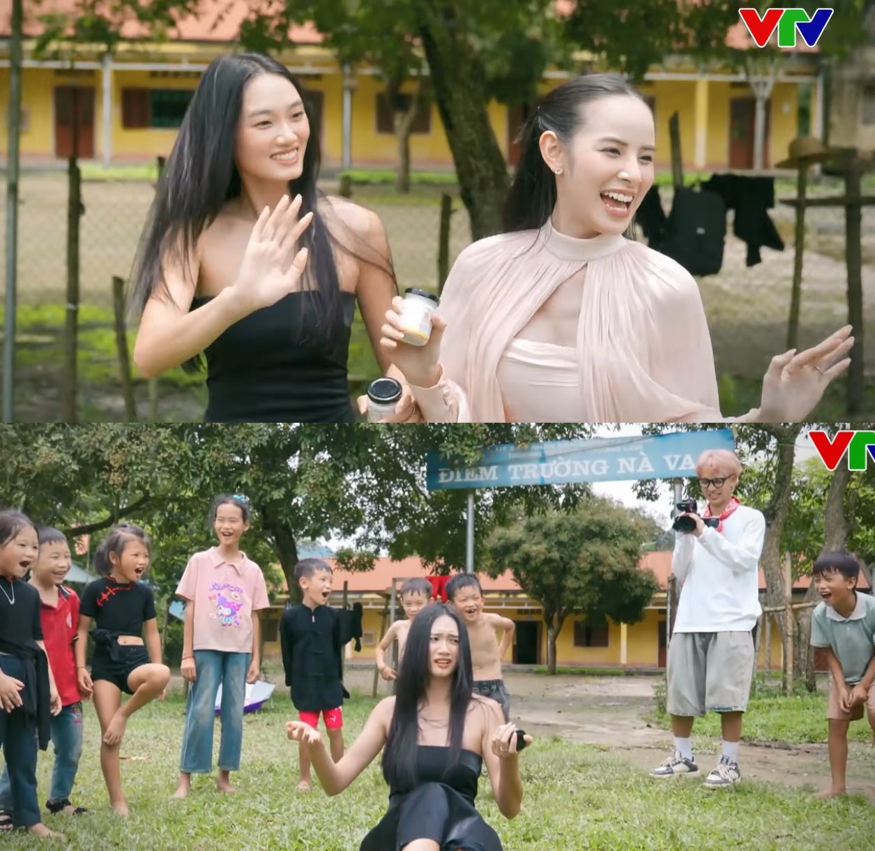 Họ muốn bôi kem chống nắng cho bọn trẻ nhưng chúng không nghe lời