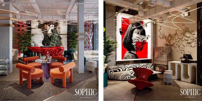 Sophie Lounge Bar tạo cảm giác như một không gian được chăm chút theo gu riêng hướng đến sự tinh tế sang trọng và thời trang