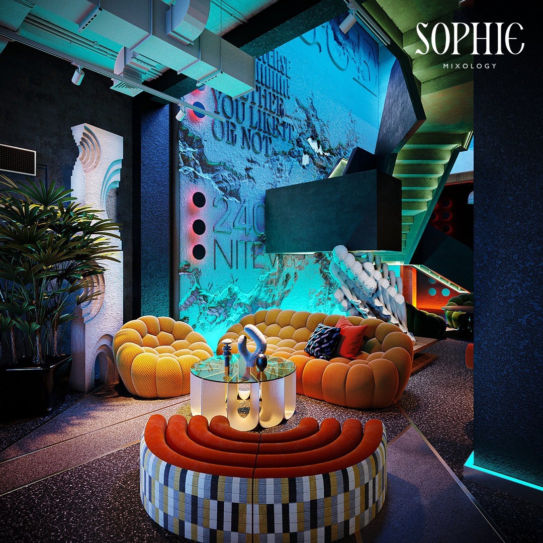 Sophie Lounge Bar tạo cảm giác như một không gian được chăm chút theo gu riêng hướng đến sự tinh tế sang trọng và thời trang