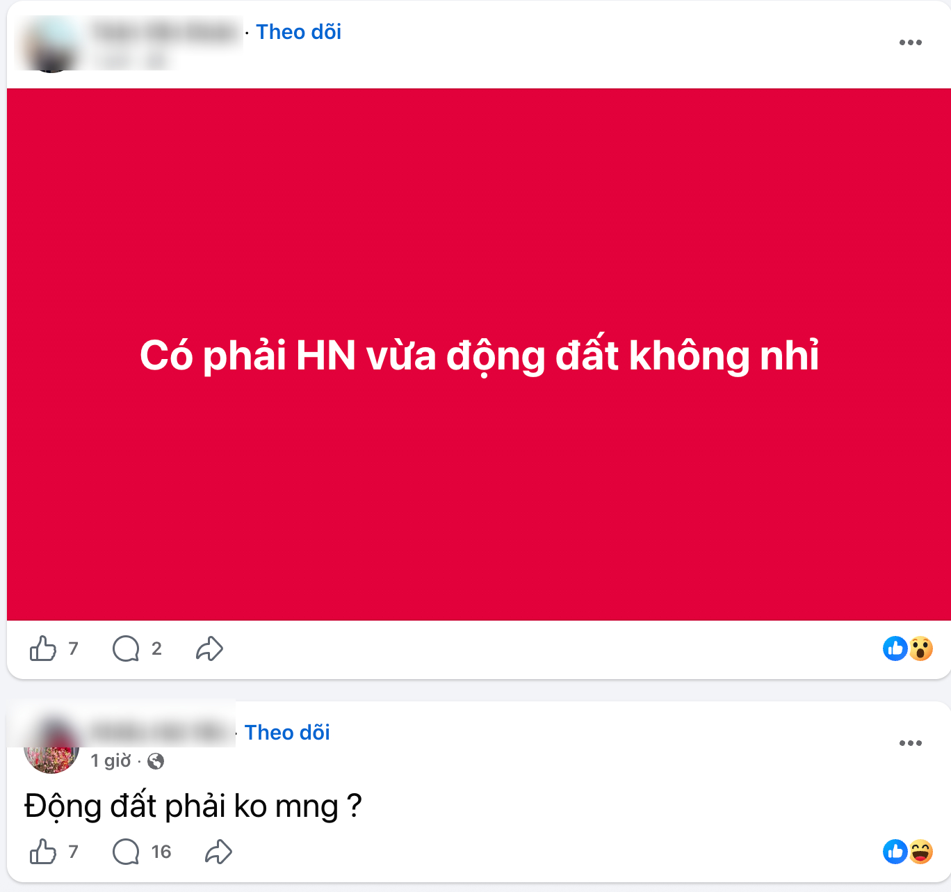 Nhiều người dân Hà Nội cảm nhận được rung lắc nghi động đất xảy ra vào tối 18/5